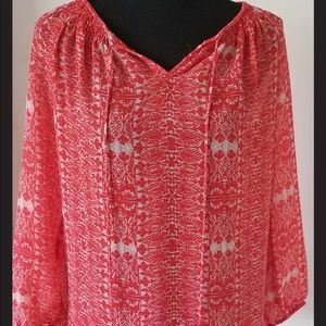 Daisy Fuentes Orange Boho Top